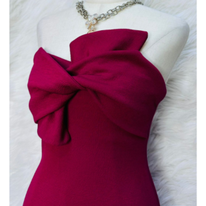 Preloved Strapless Maroon Dress Brand TOPSHOP