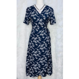 Preloved Dark Blue Floral Dress