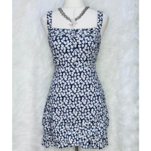 Preloved Floral Black Mini Dress Brand SWEET POT