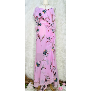Preloved Pink Floral Long Dress Brand SNAP