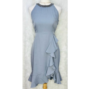 Preloved Gray Ruffled Dress Brand FABALLEY