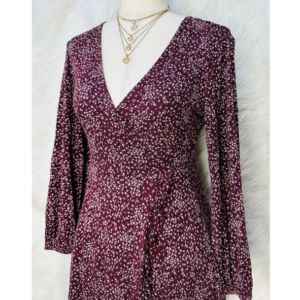 Preloved Maroon Floral Dress Brand PULL&BEAR