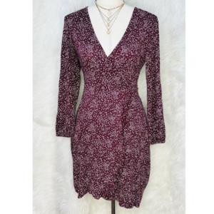 Preloved Maroon Floral Dress Brand PULL&BEAR