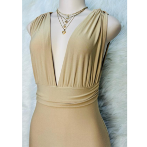 Preloved Nude V Neck Dress Brand KTOO