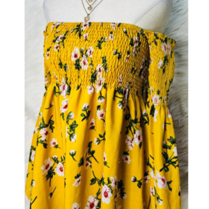 Preloved Yellow Floral Off Shoulder Dress 