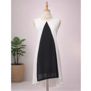 Sleeveless Triangle Panel Dress