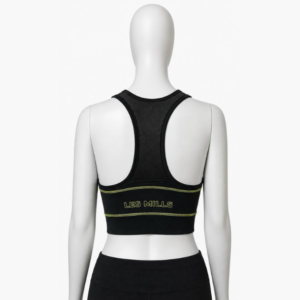 Black High Neck Racerback Sports Bra Brand: Rebook