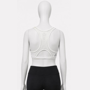 White Scoop Neck Sports Bra with Back Cutout Brand: Reebok