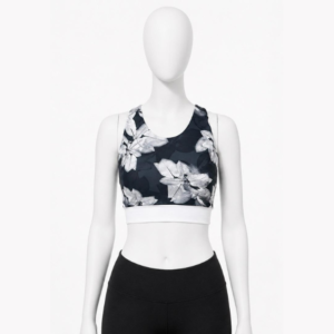 Floral Print Cross-Back Sports Bra