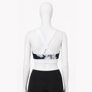 Floral Print Cross-Back Sports Bra