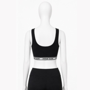 Black Scoop Neck Sports Bra
