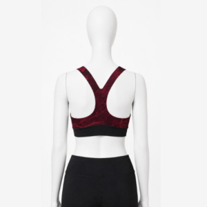 Rebook Burgundy Racerback Sports Bra with Black Band