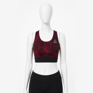 Rebook Burgundy Racerback Sports Bra with Black Band
