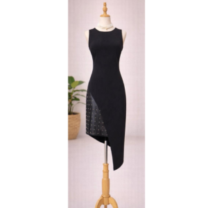 Asymmetric Studded Black Dress Brand: Miss Cix