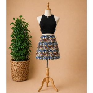 Brand New Geometric Print A-Line Skirt by LOLY POP