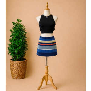 Blue and Orange Retro Style Skort Brand: Sportsgirl