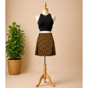 Mustard Vintage-Style Patterned Skirt Brand: Pull&Bear