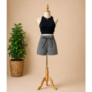 High-Rise Striped Tie-Front Shorts Brand: forme